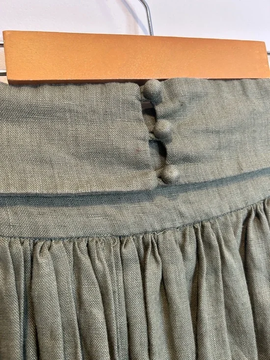 Linennaive HANNAH 38 | GIRDLE LINEN SKIRT Green - Picture 6 of 12